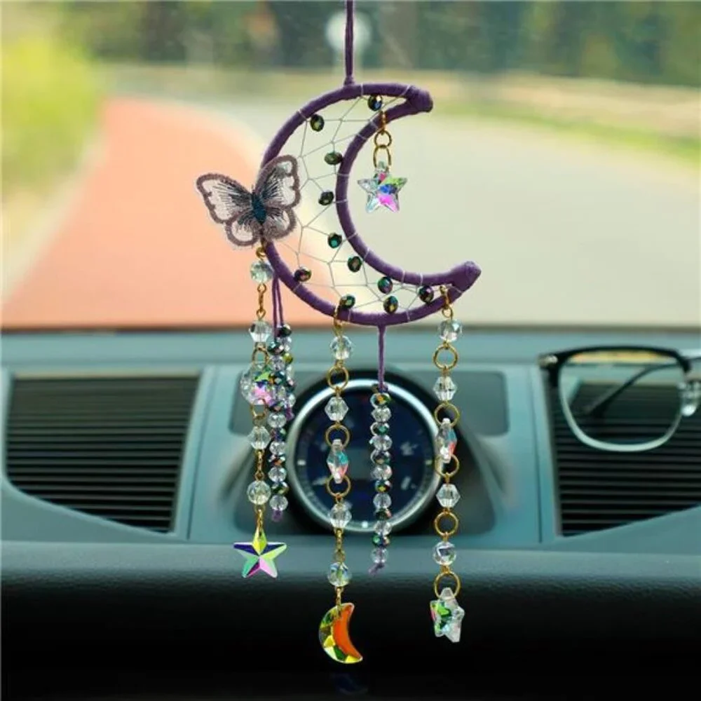 Purple Butterfly Small Moon Dream Catchers